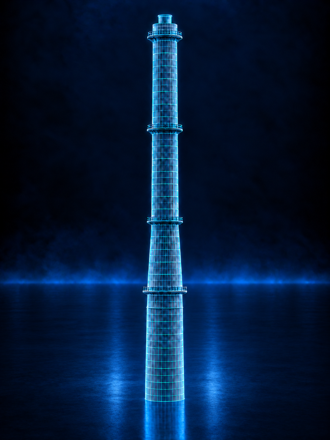Finite-element model of a tall reinforced concrete chimney